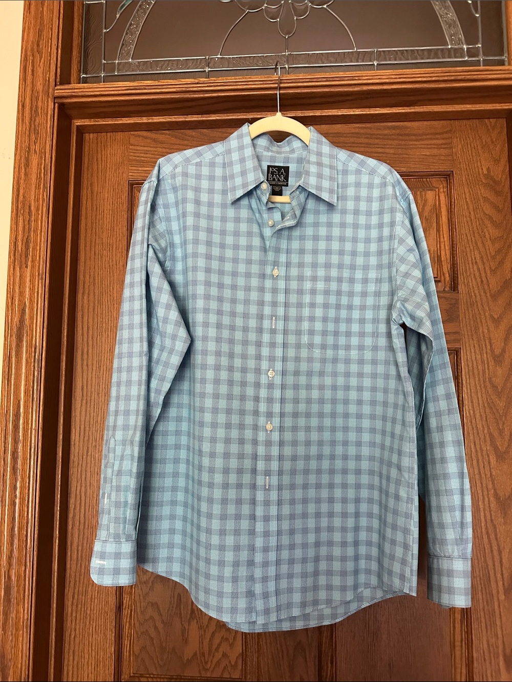 Jos. A. Bank Light Blue Gingham Button-Down Shirt
